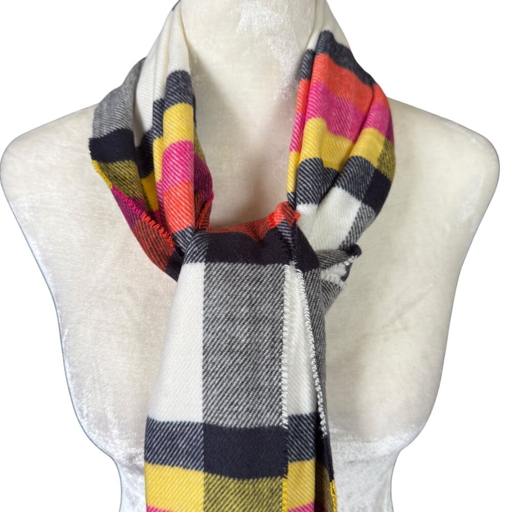 Talbots multicolored striped rectangle scarf with… - image 2